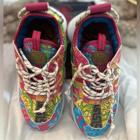 versace sneaker mix tessuti crosta vitello